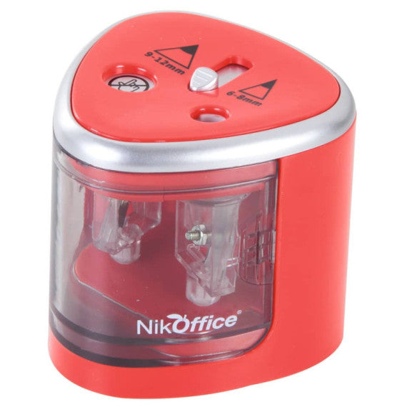 Temperamatite elettrico a 2 fori Nikoffice con serbatoio - 12NIK030
