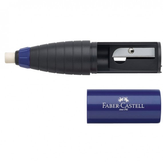 Temperamatite Twist Combi con gomma con contenitore - 1 foro- Faber Castell