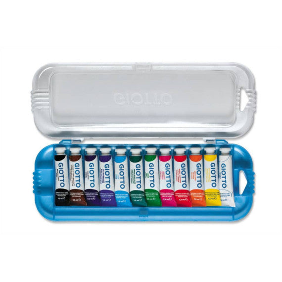 Tempere GIOTTO Extra 7,5 ml assortiti scatola appendibile da 12 tubetti 30250000
