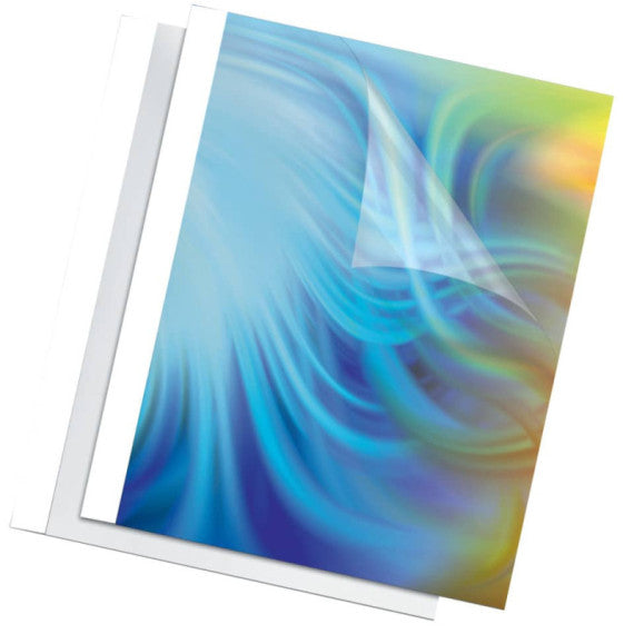 Termocopertina trasparente A4 per rilegatura termica in PVC - 150 gr/mq - Fellowes dorso 4 mm conf. 100 pezzi