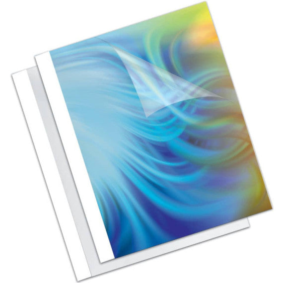 Termocopertina trasparente A4 per rilegatura termica in PVC - 150 gr/mq - Fellowes dorso 6 mm - conf. 100 pezzi