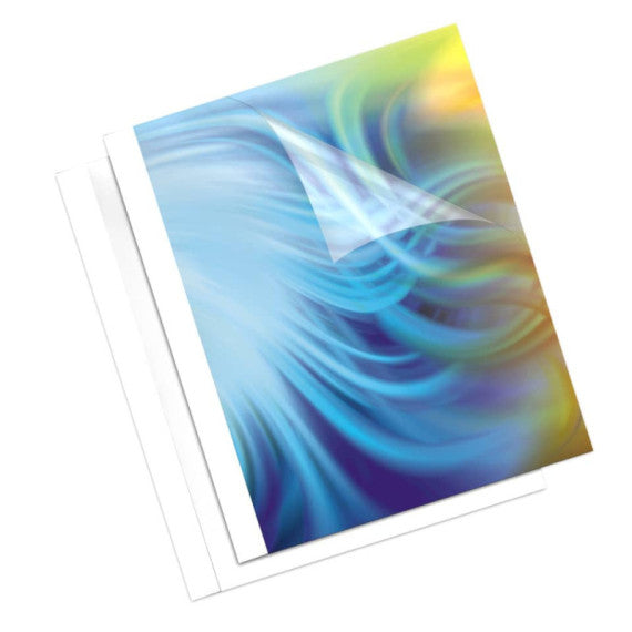 Termocopertina trasparente A4 per rilegatura termica in PVC - 150 gr/mq - Fellowes dorso 8 mm - conf. 100 pezzi