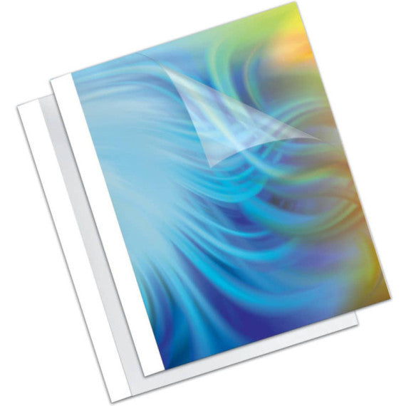 Termocopertina trasparente A4 per rilegatura termica in PVC - 150 gr/mq - Fellowes dorso1,5 mm conf. 100 pezzi