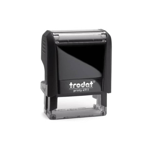 Timbro autoinchiostrante personalizzabile a 3 righe TRODAT PRINTY 4911 in plastica 38x14 mm nero - 43070