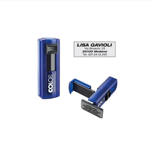 Timbro Colop 20 pocket stamp plus autoinchiostrante tascabile personalizzato misura 14X38mm personalizzabile max 4 righe