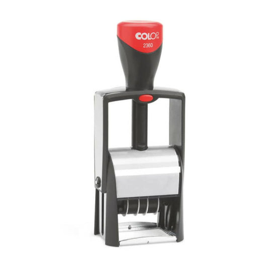 Timbro Colop 2360 autoinchiostrante datario con piastra personalizzabile 30x45 mm - 2360