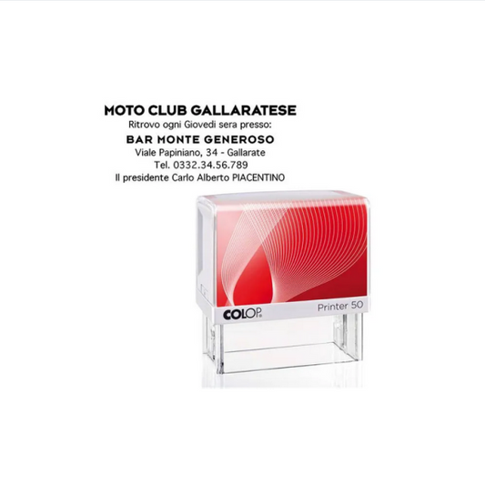 Timbro Colop 50 autoinchiostrante personalizzato misura 30x69mm Timbro personalizzabile max 7 righe alta qualità