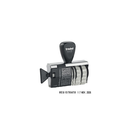 Timbro Datario + Polinomio 1117/DB11 - manuale - 4 mm - Trodat