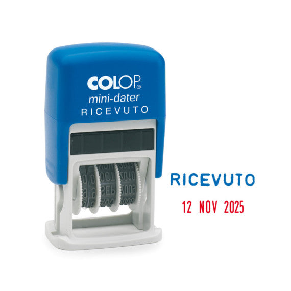 Timbro Mini Dater S160/L1 Datario + RICEVUTO - 4 mm - autoinchiostrante - Colop®