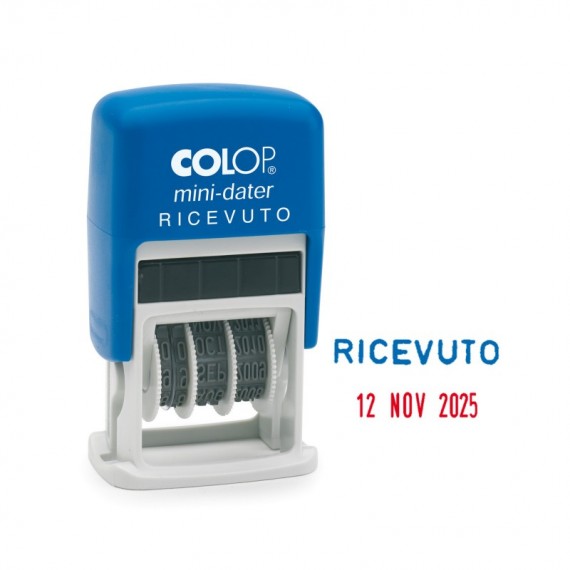 Timbro Mini Dater S160/L1 Datario + RICEVUTO - 4 mm - autoinchiostrante - Colop®