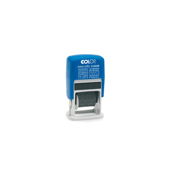 Timbro Mini Info S120/W Polinomio - 12 diciture 4 mm - autoinchiostrante - Colop®