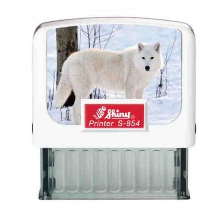TIMBRO New Printer Line 58x22mm-6righe 854 BIANCO LUPO Shiny