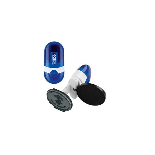 Timbro Pocket Stamp R40 - diametro 40 mm - 5 righe - autoinchiostrante - blu - Colop