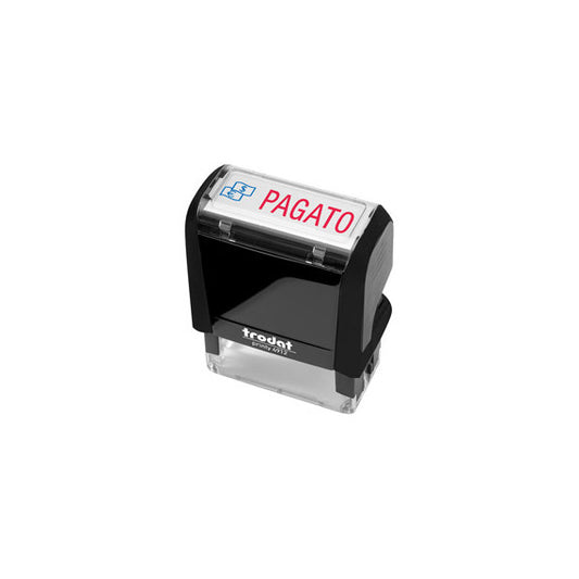 Timbro Printy 4912 Office Eco - autoinchiostrante - PAGATO - 47 x 18 mm - nero  - Trodat