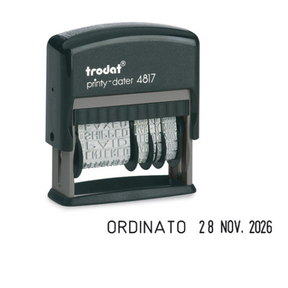 Timbro Printy Dater Eco 4817 Datario + Polinomio - 3,8 mm - autoinchiostrante - Trodat®