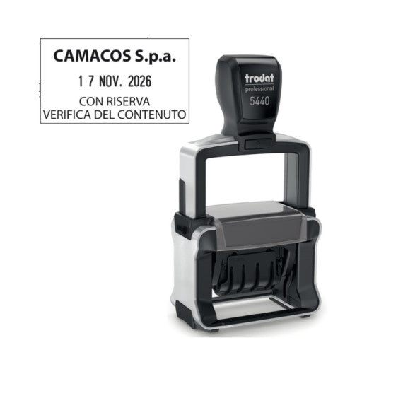 Timbro Professional 4.0 5460 Datario - 5,6 x 3,3 cm - 4 mm - personalizzabile - autoinchiostrante - Trodat®