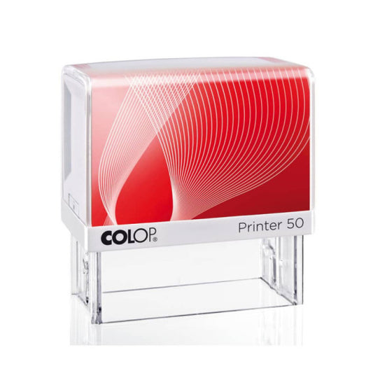 Timbro rettangolare Colop 30x69 mm bianco - Printer 50 PR50G7.BI