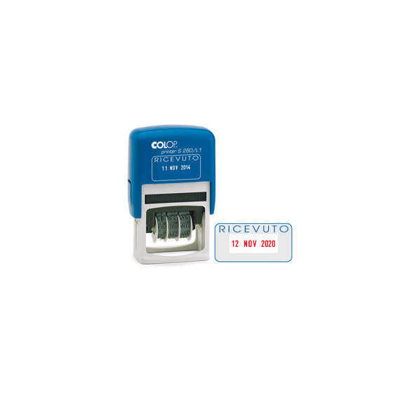 Timbro S260/L1 Datario + RICEVUTO - 4 mm - autoinchiostrante - bicolore - Colop®