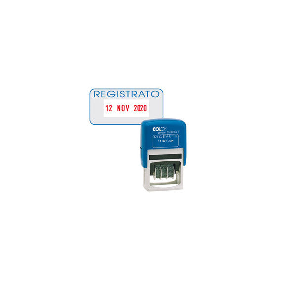 Timbro S260/L3 Datario + REGISTRATO - 4 mm - autoinchiostrante - bicolore - Colop®