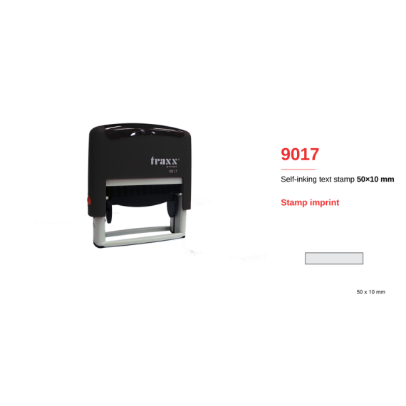Timbro Traxx 9017 misura 10X50mm autoinchiostrante personalizzato Timbro personalizzabile max 2 righe alta qualità