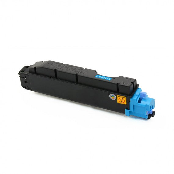 Toner CK-5515C ciano compatibile 1T02ZLCUT0 per Triumph-Adler UTAX 357 Ci CK5515 + vaschetta - capacità 9.000 pagine