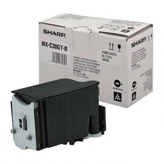 TONER MX-C30GT-B NERO ORIGINALE MXC30GTB PER SHARP MX-C250F MX-C300W MX-C303W MX-C304 MX-C30 6.000 PAGINE