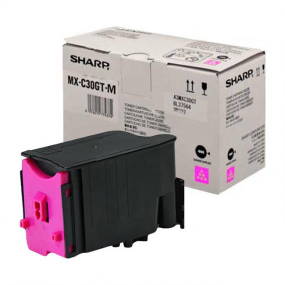 TONER MX-C30GT-M MAGENTA ORIGINALE MXC30GTM PER SHARP MX-C250F MX-C300W MX-C303W MX-C304 MX-C30 6.000 PAGINE