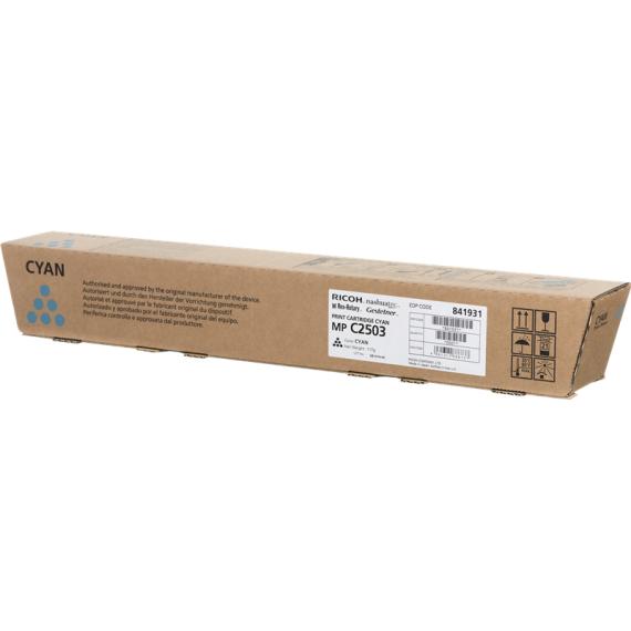 TONER ORIGINALE RICOH MPC2503 CIANO 841931 PER RICOH AFICIO MP C2003,MP C2004SP,MP C2011SP,MP C2503 CAPACITA 5.500 PAGINE