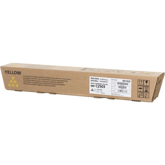 TONER ORIGINALE RICOH MPC2503 GIALLO 841929 PER RICOH AFICIO MP C2003,MP C2004SP,MP C2011SP,MP C2503 CAPACITA 5.500 PAGINE