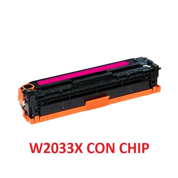 TONER W2033X MAGENTA CON CHIP COMPATIBILE 415X PER HP Color LaserJet Pro M454 ,M479 W2033A 415A CAPACITA 6.000 PAGINE