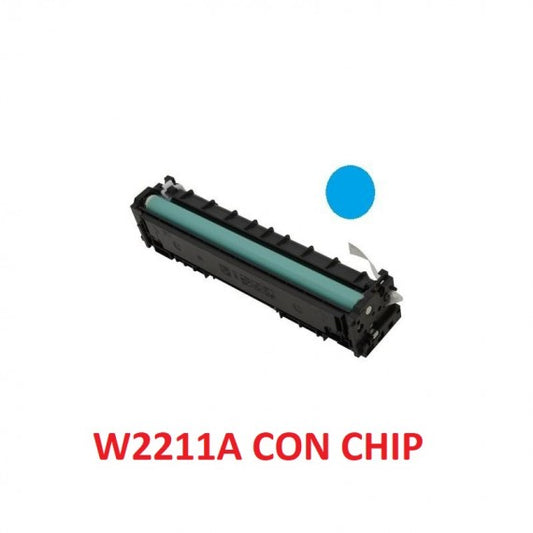 TONER W2211A CIANO COMPATIBILE 207A CON CHIP PER HP Color LaserJet Pro Color Pro M255,MFP M282nwM283fw CAPACITA 1.250 PAGINE
