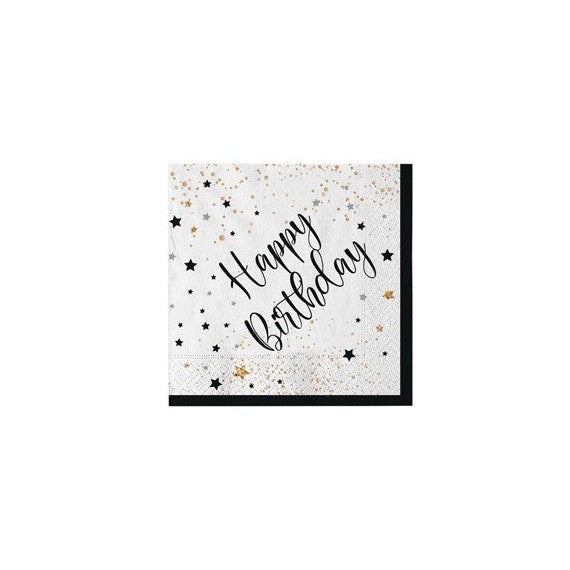 Tovagliolo Happy Birthday - 33 x 33 cm - carta - Big Party - conf. 20 pezzi