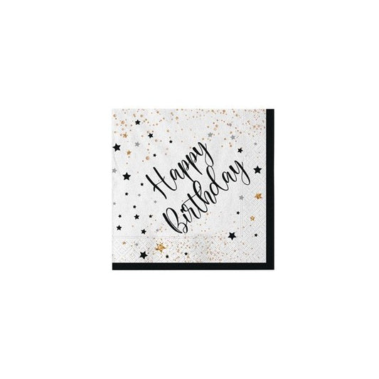 Tovagliolo Happy Birthday - 33 x 33 cm - carta - Big Party - conf. 20 pezzi