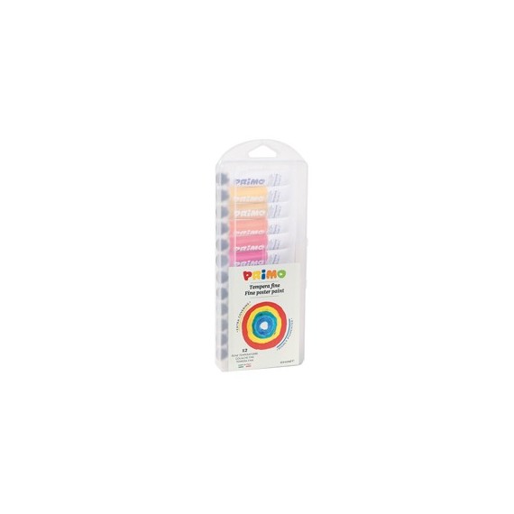 Tubi tempera - 12 ml - colori assortiti - Primo - astuccio 12 pezzi