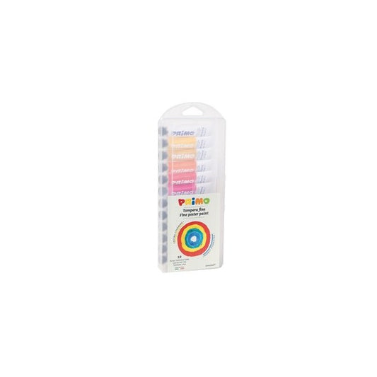 Tubi tempera - 12 ml - colori assortiti - Primo - astuccio 12 pezzi