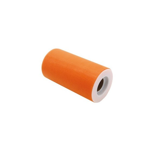 Tulle in rotolo - arancione - 12,5cmx25mt - Big Party