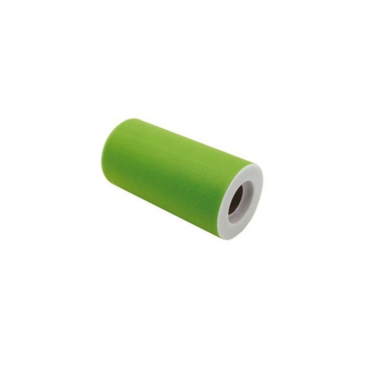 Tulle - verde - in rotolo da 12,5 cm x 25 mt - Big Party