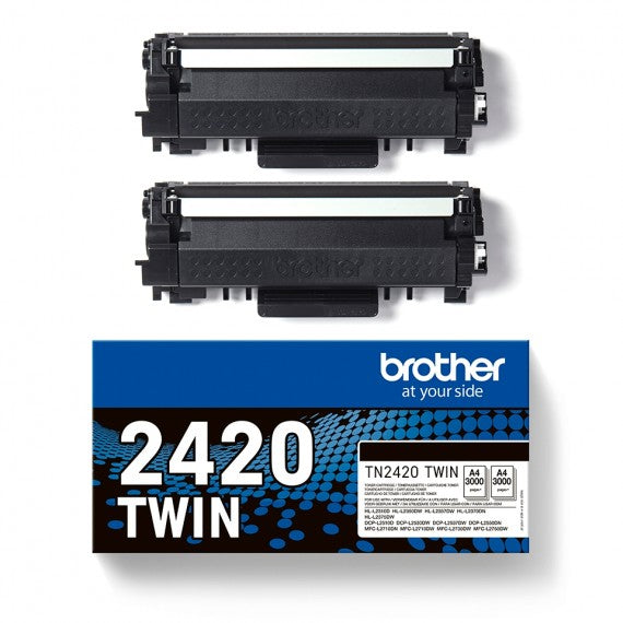TWIN PACK Brother TN-2420 2 toner originali per Brother HL 2310 2350 2370 2375 2510 2530 2550 2730 2750 TN2420 x 2 TN2420TWIN