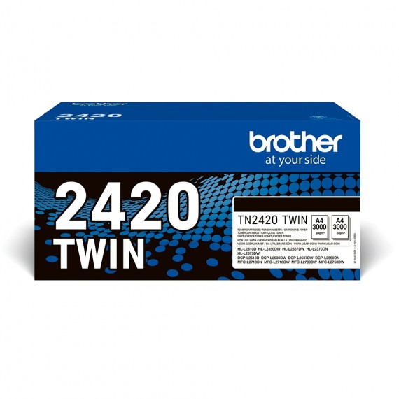 TWIN PACK Brother TN-2420 2 toner originali per Brother HL 2310 2350 2370 2375 2510 2530 2550 2730 2750 TN2420 x 2 TN2420TWIN