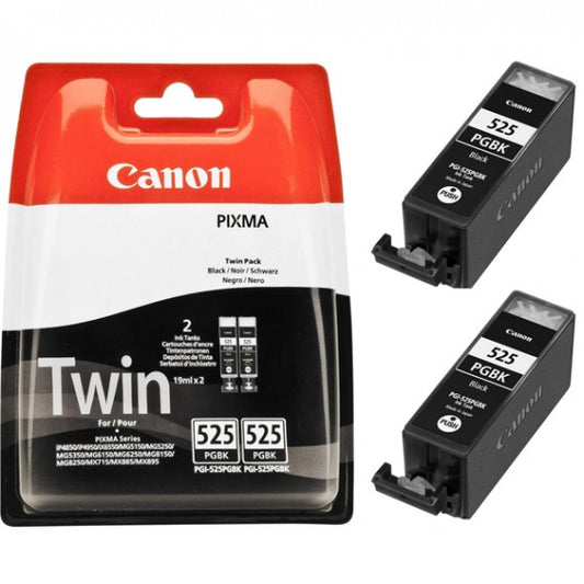 TWIN PACK CANON 2PZ PGI-525PGBK NERA 4529B010 CARTUCCIA ORIGINALE PER CANON IP 4850,MG 5150,MG 5250 PGI525 CAPACITA 19MLX2