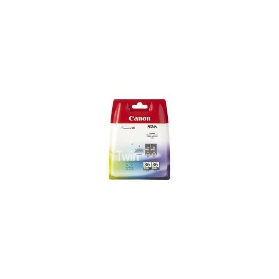 TWINPACK ORIGINALE CANON CLI-36 COLORE 1511B018AB CARTUCCIA PER CANON PIXMA IP100, IP100BAT, MINI 260,TR150 CLI36 2X12ml