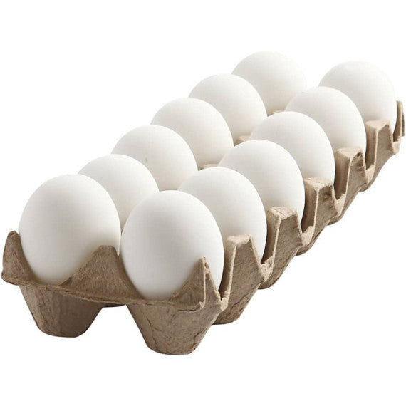 Uova bianche realistiche Creativ Company - conf. 12 pz - in plastica 51024