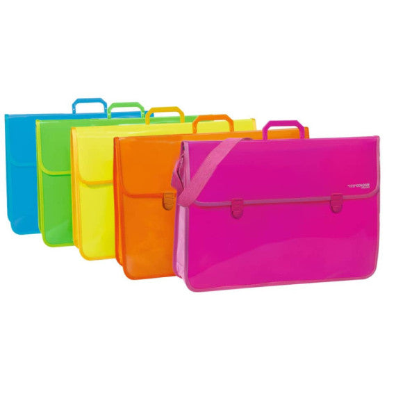 Valigetta con soffietto Arda Maxi conf. da 12 valigette + OMAGGIO in colori assortiti fluo - 9032P