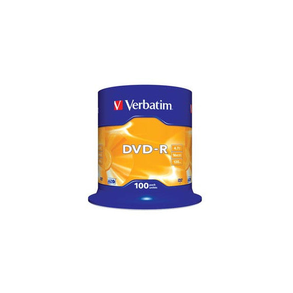 Verbatim - Scatola 100 DVD-R - serigrafato - 43549 - 4,7GB