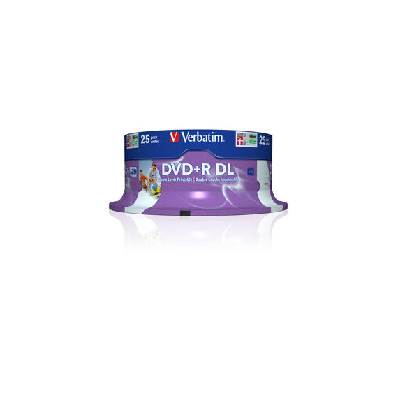 Verbatim - Scatola 25 DVD+R Dual Layer - serigrafato Spindle - 43667 - 8,5GB