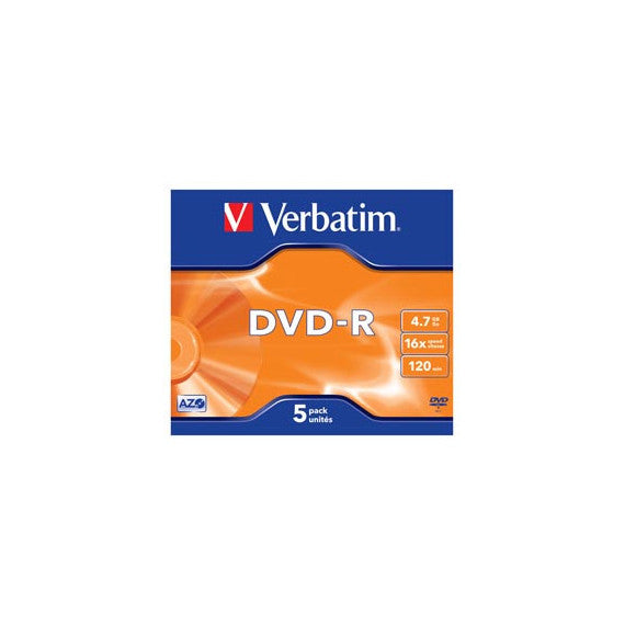 Verbatim - Scatola 5 DVD-R - Jewel case - serigrafato - 43519 - 4,7GB
