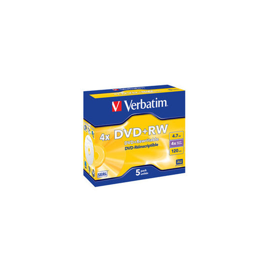 Verbatim - Scatola 5 DVD+RW - Jewel Case - serigrafato - 43229 - 4,7GB