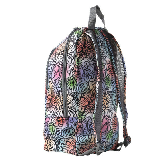 Zaino Ready - 28 x 44 x 15 cm - tela - fantasie assortite - InTempo