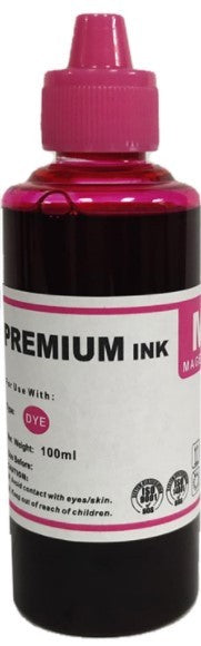 INCHIOSTRO 100ML MAGENTA UNIVERSALE PER HP EPSON CANON BROTHER LEXMARK PREMIUM INK DYE 100 ML FLACONE BOTTIGLIA INK